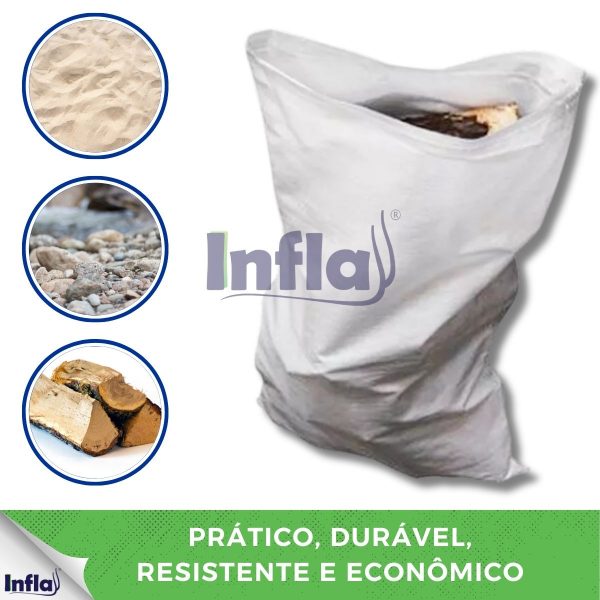 SACO DE RÁFIA SOLTO BRANCO LISO 50X80 - Imagem 7