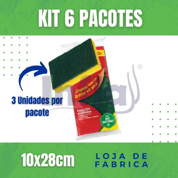 ESPONJA MULTIÚSO COM 3 UNIDADES - Imagem 6