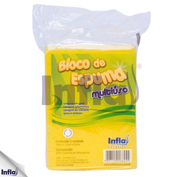 BLOCO ESPUMA MULTIÚSO AMARELO 05X12X16