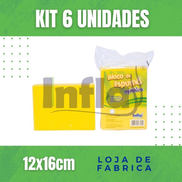 BLOCO ESPUMA MULTIÚSO AMARELO 05X12X16 - Imagem 5