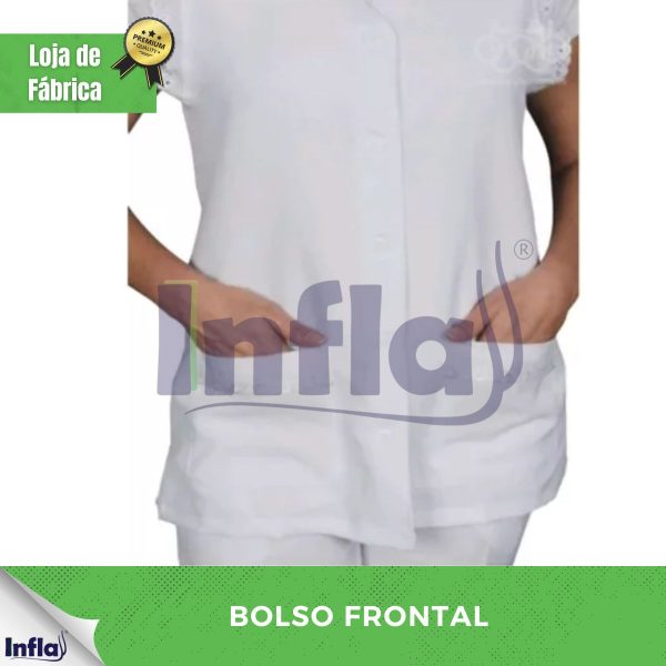 AVENTAL PROFISSIONAL TIPO JALECO FEMININO - Imagem 3