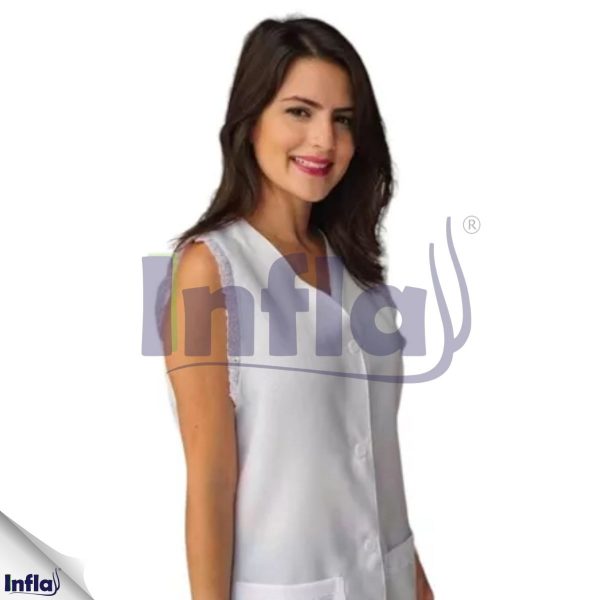 AVENTAL PROFISSIONAL TIPO JALECO FEMININO