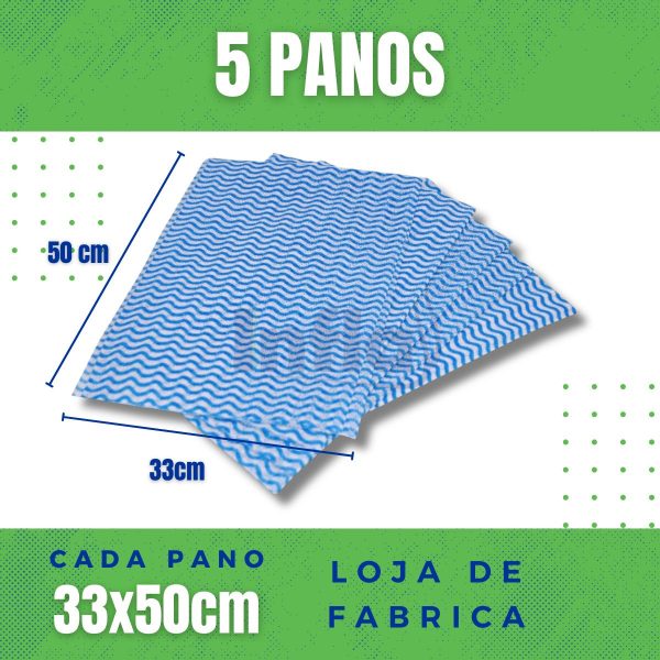 PANO LIMPEZA LEVE AZUL COM 5 UNID 33X50 - Imagem 8