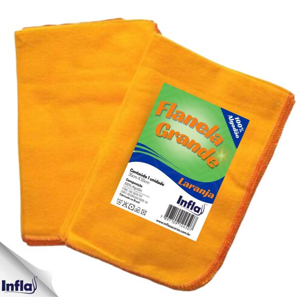 FLANELA GRANDE LARANJA 35X55