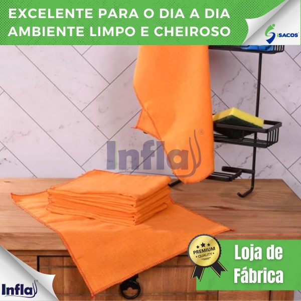 FLANELA GRANDE LARANJA 35X55 - Imagem 5