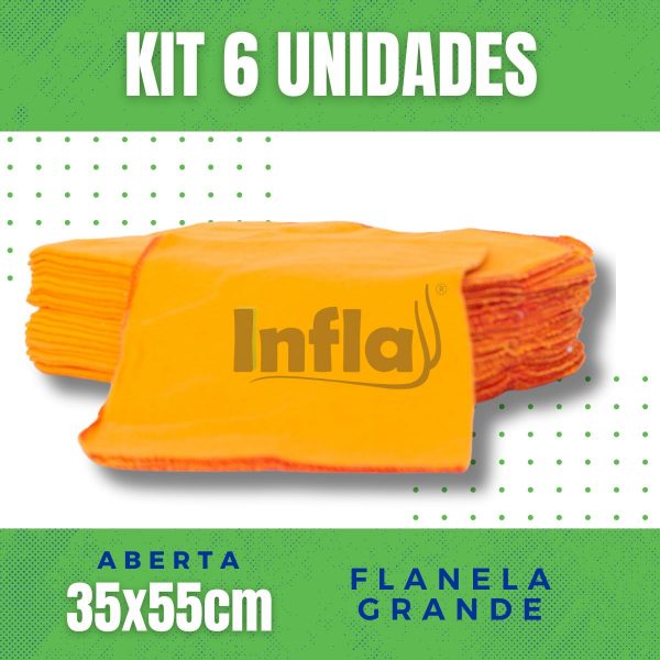 FLANELA GRANDE LARANJA 35X55 - Imagem 6