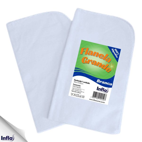 FLANELA GRANDE BRANCA 35X55