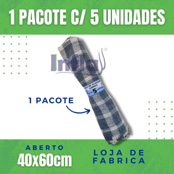 PACOTE COM 5 SACOS DE ALGODÃO XADREZ - Image 6