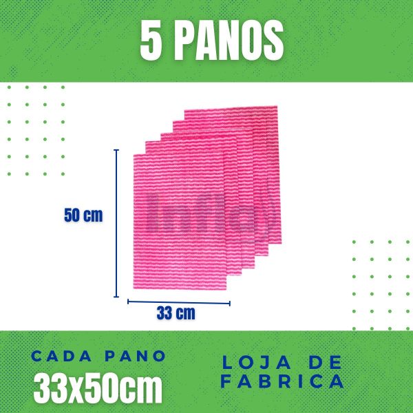 PANO LIMPEZA LEVE ROSA COM 5 UNID 33X50 - Imagem 7
